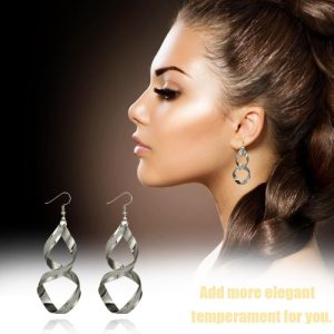 Simple and Fashion Personality Long Earrings Irregular Geometry Rotating Wave Eardrop with Zinc Alloy