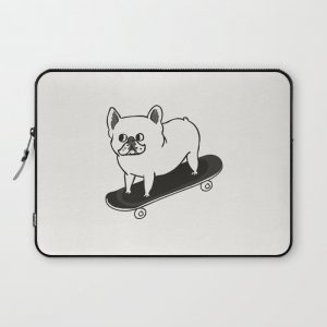 Skateboarding French Bulldog Computer Cover by Huebucket - Laptop Sleeve - 13"