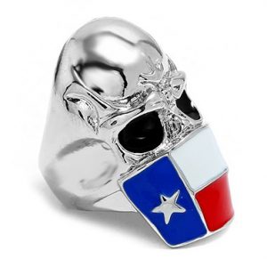 Skeleton Shape Silver Metal Star Design Ring - One Size