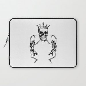 Skull King and Dancing Skeletons | Vintage Skulls | Vintage Skeletons | Black and White | Computer Cover by Eclectic at HeART - Laptop Sleeve - 13"