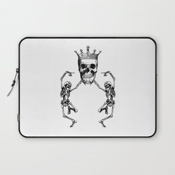 Skull King and Dancing Skeletons | Vintage Skulls | Vintage Skeletons | Black and White | Computer Cover by Eclectic at HeART - Laptop Sleeve - 13"