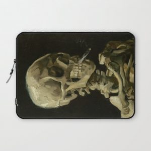 Skull of a Skeleton with Burning Cigarette Painting by Vincent van Gogh Computer Cover by Vincent van Gogh - Laptop Sleeve - 13"