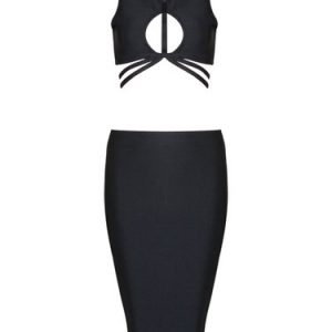 Sleeveless Cutout Two Piece Sexy Party Dress