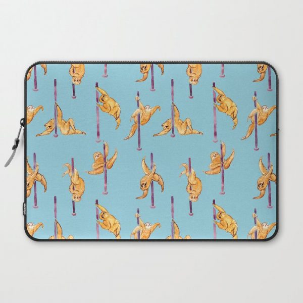 Sloth Pole Dancing Watercolor Computer Cover by Huebucket - Laptop Sleeve - 15"