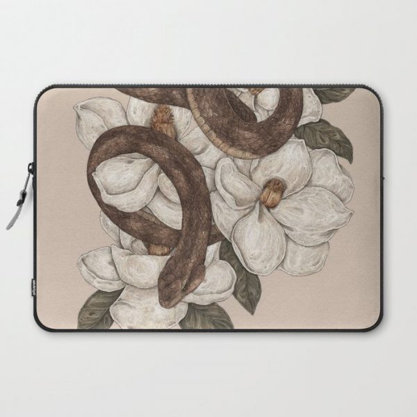 Snake and Magnolias Computer Cover by Jessica Roux - Laptop Sleeve - 15"