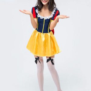 Snow White Costume Princess Halloween Women Short Dresses Set