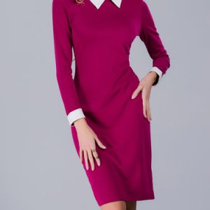 Solid Elegant Bodycon Shirt Collar Long Sleeve Midi Dress