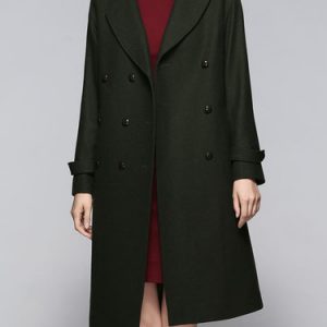 Solid Simple H-line Wool Blend Coat