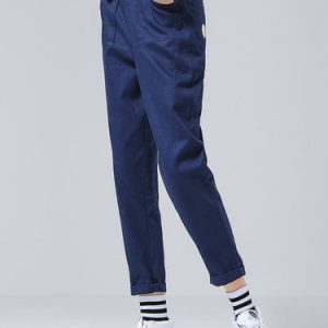 Solid Simple Pockets Straight Leg Pants