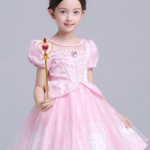 Sophia Cosplay Costume Halloween Pink Organza Little Girls Dresses