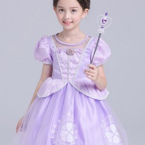 Sophia Cosplay Costume Halloween Pink Organza Little Girls Dresses