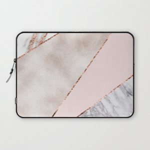 Spliced mixed rose gold marble Computer Cover by marbleco - Laptop Sleeve - 13"