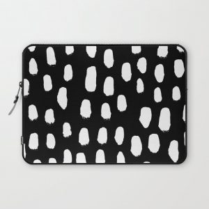 Spots black and white minimal dots pattern basic nursery home decor patterns Computer Cover by monoo - Laptop Sleeve - 13"