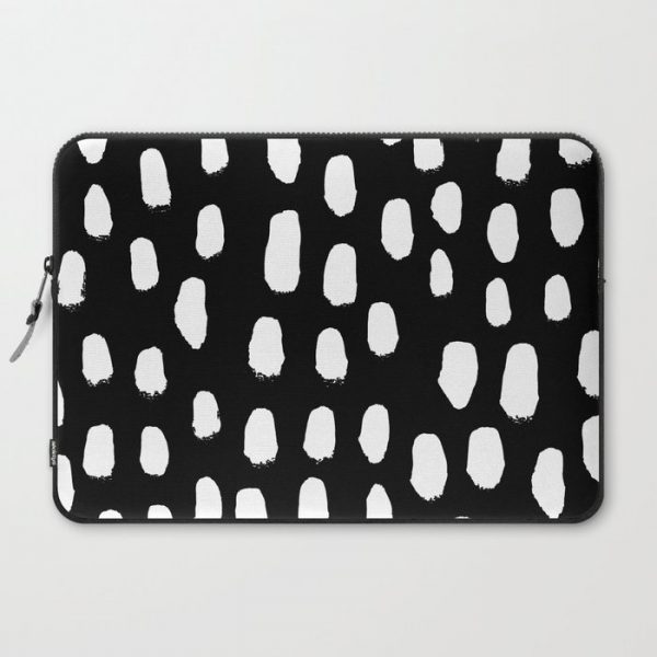 Spots black and white minimal dots pattern basic nursery home decor patterns Computer Cover by monoo - Laptop Sleeve - 15"