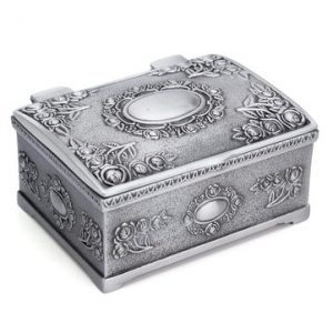 Square Alloy Storage Organizer Holder Jewelry Box