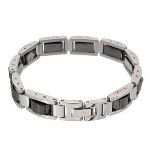 Stainless Steel Bracelet Black Hematite Magnetic Energy Therapy Bracelet