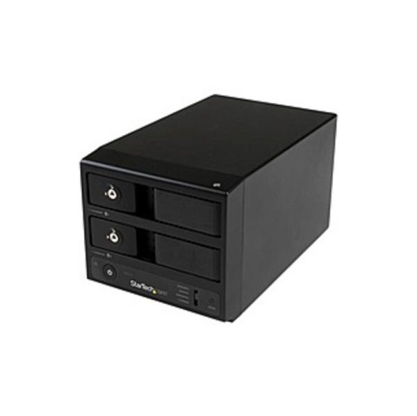 StarTech.com USB 3.0 / eSATA Dual-Bay Trayless 3.5" SATA III Hard Drive Enclosure with UASP - 2-Bay SATA 6 Gbps Hot-Swap HDD Enclosure - 2 x HDD Suppo