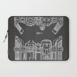 Starwars Tie Bomber Patent - Tie Bomber Art - Black Chalkboard Computer Cover by Patent Press - Laptop Sleeve - 13"