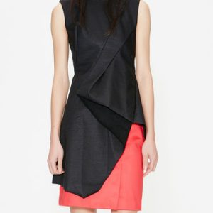 Statement Asymmetrical Color-block Mini Dress