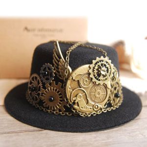 Steampunk Hairpin Black Halloween Vintage Costume Gear Chains Men's Costume Accessories Halloween