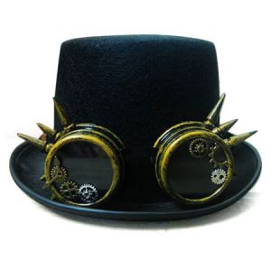 Steampunk Top Hat Black Vintage Chain Retro Costume Accessories Halloween