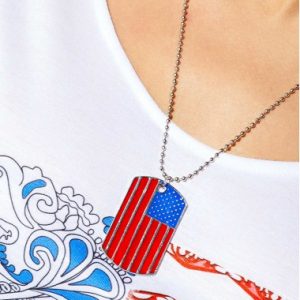 Stripe Design Geometric Shape Metal Necklace - One Size