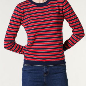 Stripes Knitted Casual Long Sleeved Top