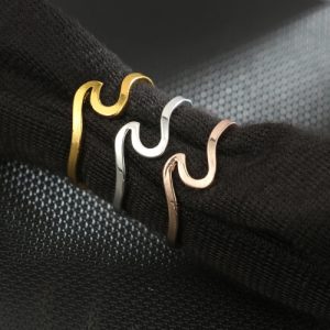 Style of Waves Spindrift Rings Irregular Slender Fashion Personality Creative Joint Tail Ring Accessories of Women and Girls