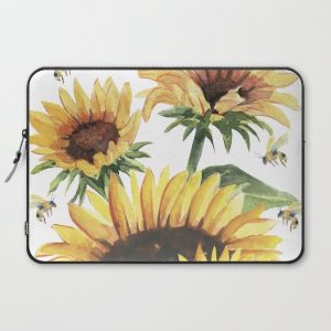 Sunflowers and Honey Bees Computer Cover by Melly Terpening - Laptop Sleeve - 15"