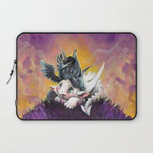 Sunset friends, Unicorn and Dragon Computer Cover by ArtofBianca - Laptop Sleeve - 13"