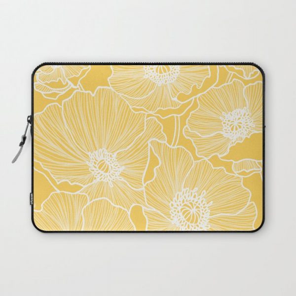 Sunshine Yellow Poppies Computer Cover by Color Obsession - Laptop Sleeve - 13"