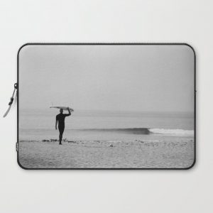 Surf Photography Print, Malibu California, Surf Art, Surf Decor, Black and White Print, Wall Art Computer Cover by Design Outfitters - Laptop Sleeve -