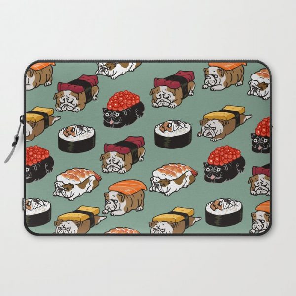 Sushi English Bulldog Computer Cover by Huebucket - Laptop Sleeve - 15"