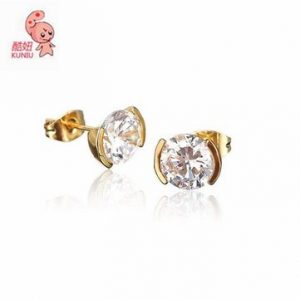 Sweet 18K Gold Plated Stud Earrings