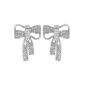 Sweet Full Rhinestone Bowknot Stud Earrings