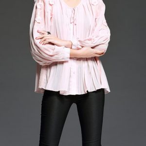 Sweet Plain Long Sleeve Blouse