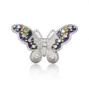 Sweet Zircon Butterfly Brooch