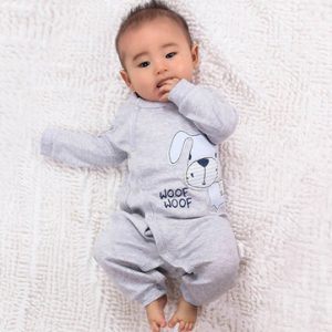 TUBENG Cute Baby Dog Print Long Sleeve Crawling Rompers