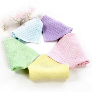 TUBENG Soft Baby Plaid Solid 5 Pcs Kerchief Bib