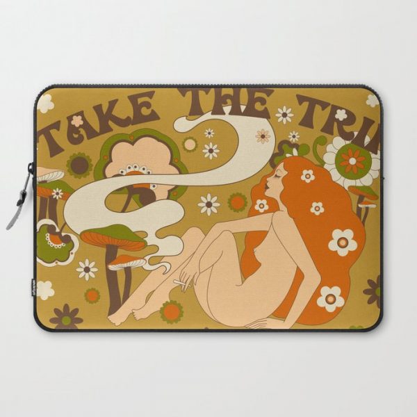 Take The Trip Orange Computer Cover by Harley and J - Laptop Sleeve - 15"