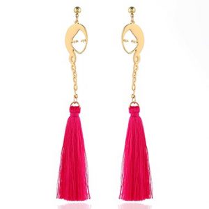 Tassel Design Gold Metal Earrings - One Size