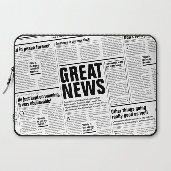 The Good Times Vol. 1, No. 1 / Newspaper with only good news Computer Cover by GrandeDuc - Laptop Sleeve - 15"