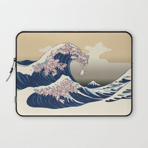 The Great Wave of Pigs Computer Cover by Huebucket - Laptop Sleeve - 13"