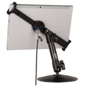 The Joy Factory MNU111KL LockDown Universal Desk/Countertop Carbon Fiber Stand w/ Key Lock for 7 - 10.5 Tablets