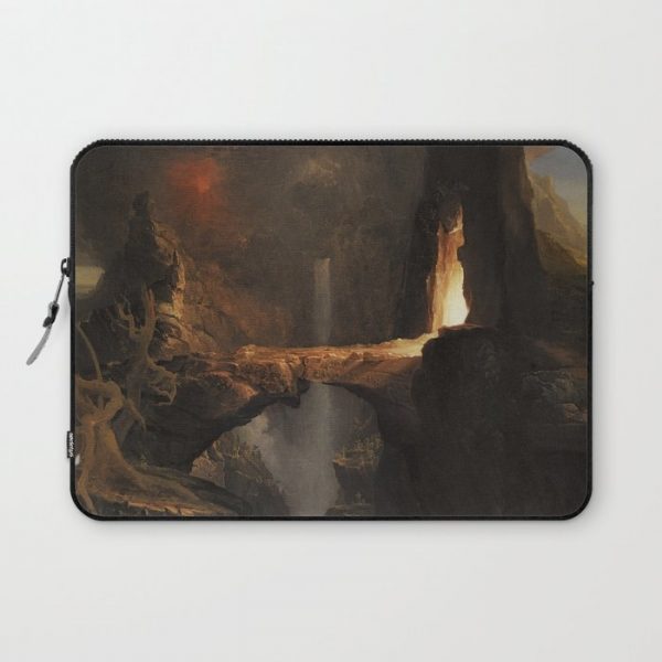 Thomas Cole - Expulsion, Moon and Firelight Computer Cover by FamousPaintings - Laptop Sleeve - 13"