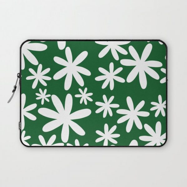 Tiare Flower Green Computer Cover by Raene Kaleinani - Laptop Sleeve - 13"