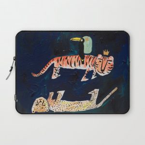 Tiger, Cheetah, Toucan Painting Computer Cover by Lara Lee Meintjes - Laptop Sleeve - 13"