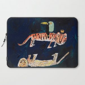 Tiger, Cheetah, Toucan Painting Computer Cover by Lara Lee Meintjes - Laptop Sleeve - 15"