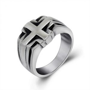 Titanium Steel Cross Ring