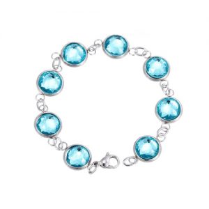 Trendy Artificial Crystal 316L Titanium Steel Twist Chain Women's Bracelet